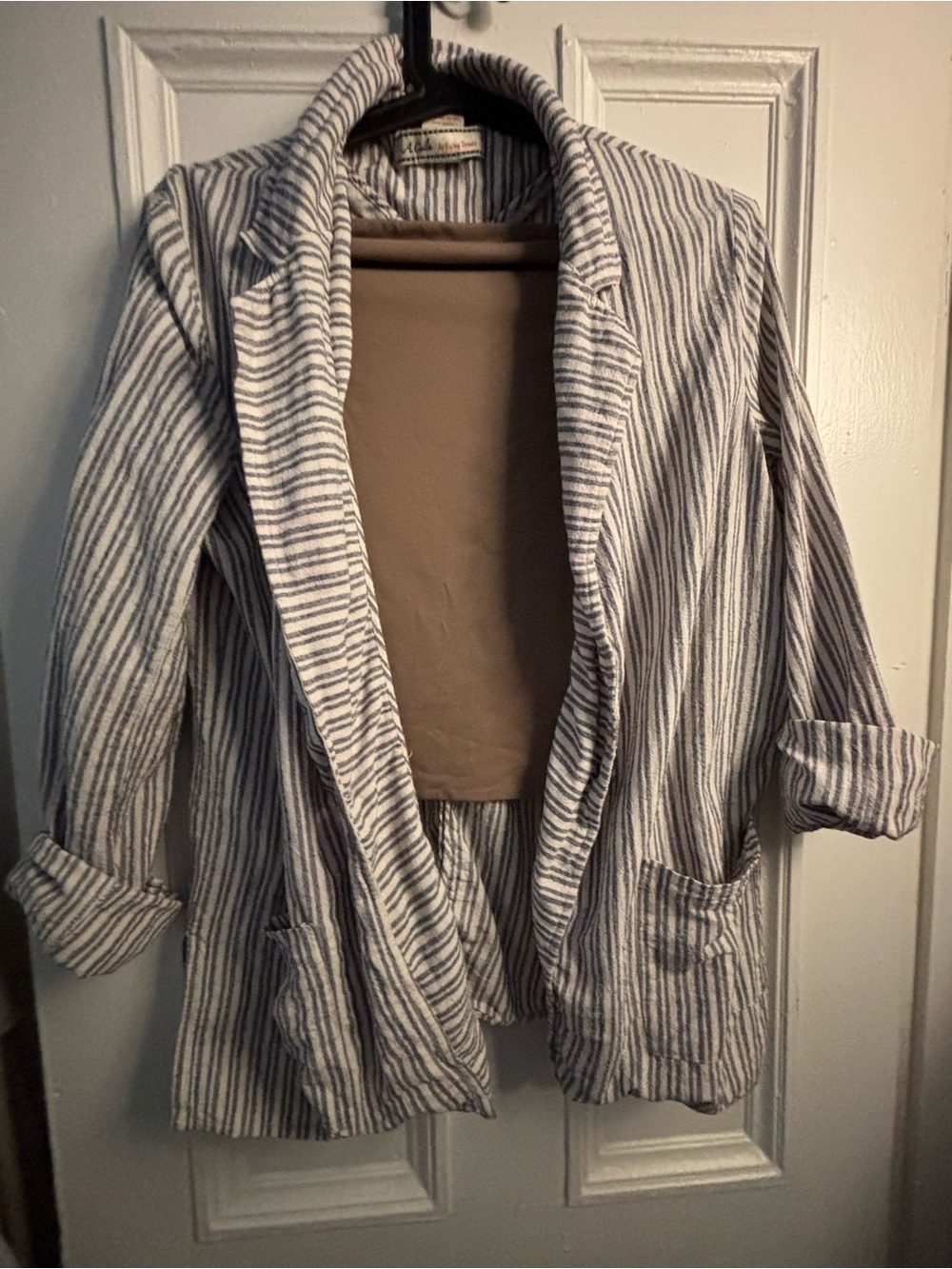 Boutique 1861 x Flying Tomato - Linen & Cotton blazer m, stripped, LARGE